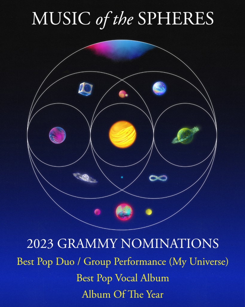 Music Of The Spheres receives three GRAMMY nominations Coldplay